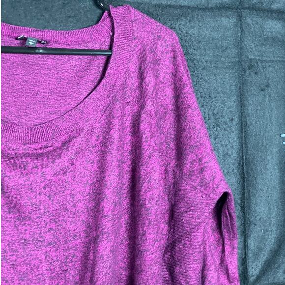 Express Womens Sweater Purple Black Oversized 3/4 Sleeve Knit Tunic Stretch L - Picture 5 of 12